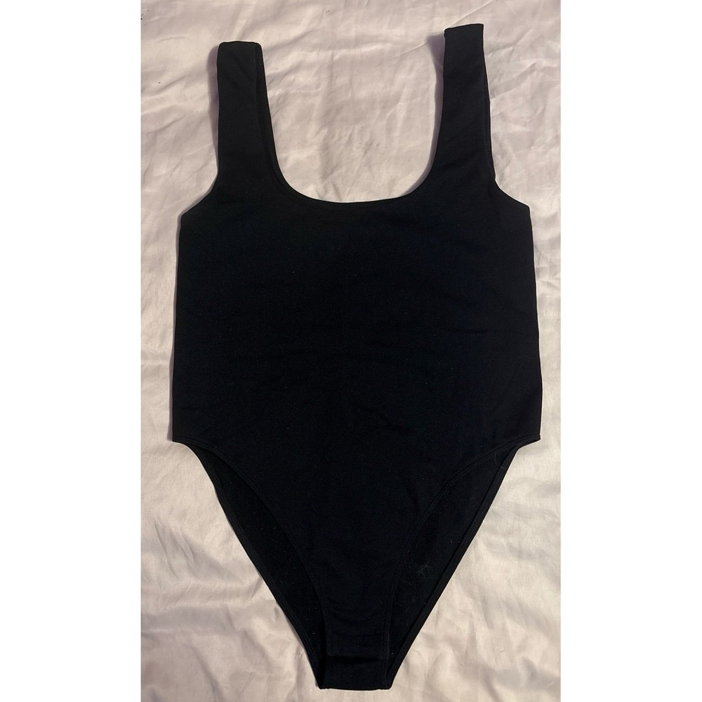 NEW A New‎ Day Black Double Lined Scoop Neck Tank Bodysuit, Medium